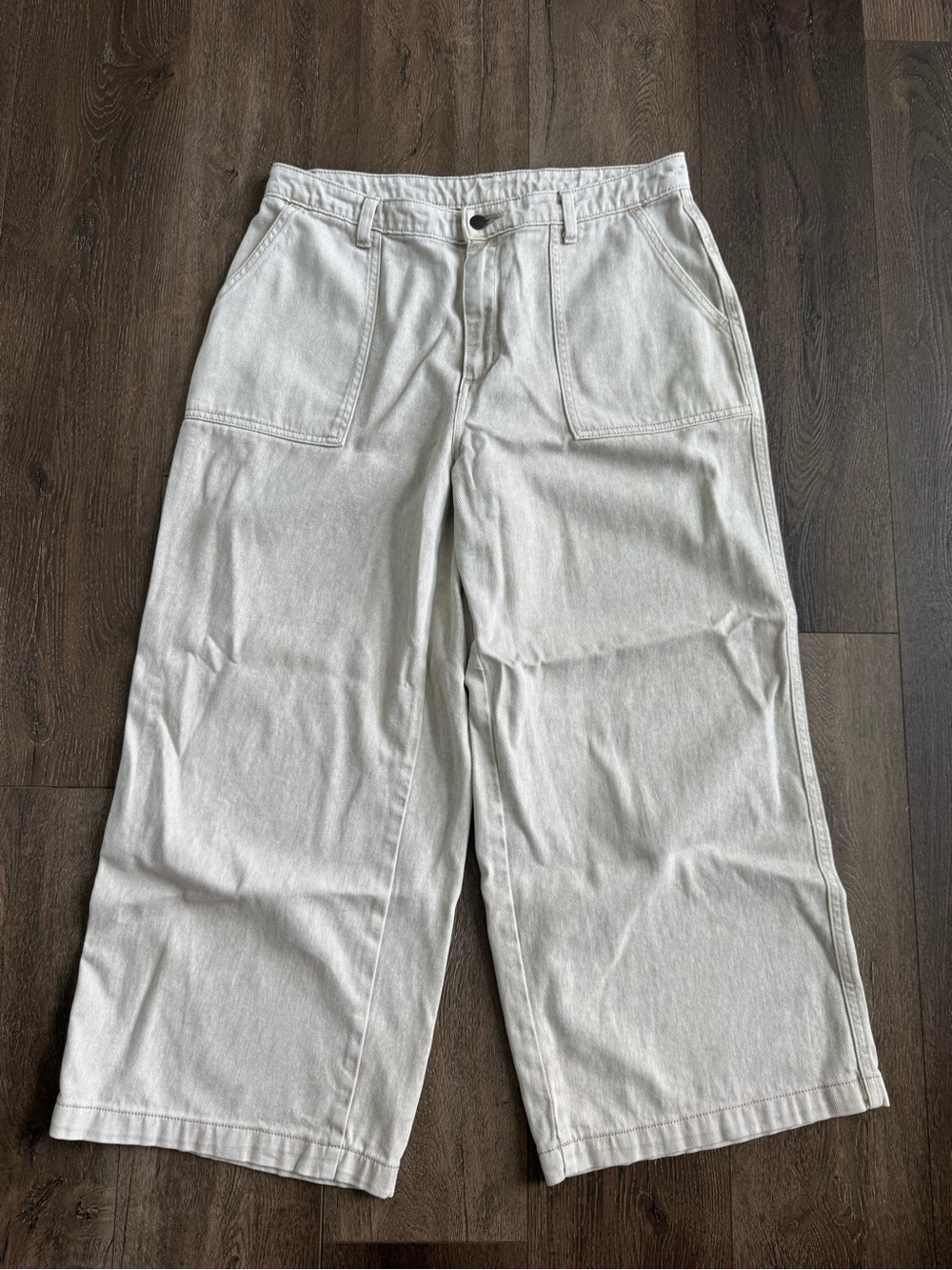 Universal Thread Cream Wide Leg Cotton Pant Jeans Size 12/31